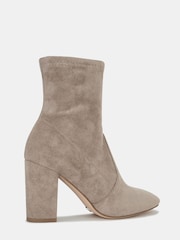 Novo Natural Wide Fit Kellan Block Heel Sock Ankle Boots - Image 3 of 4