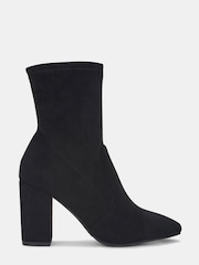 Novo Black Wide Fit Kellan Block Heel Sock Ankle Boots - Image 2 of 4