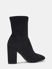 Novo Black Wide Fit Kellan Block Heel Sock Ankle Boots - Image 4 of 4