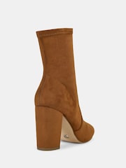 Novo Brown Kellan Block Heel Sock Ankle Boots - Image 5 of 5