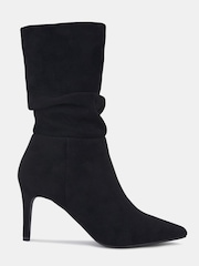 Novo Black Regular Fit Dekota Mid Heel Point Ruched Ankle Boots - Image 2 of 4