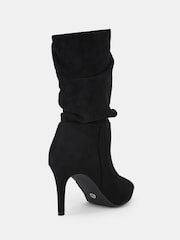 Novo Black Regular Fit Dekota Mid Heel Point Ruched Ankle Boots - Image 4 of 4