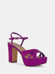 Novo Pink Luella Block Heel Platform Ankle Strap Sandal Heels - Image 3 of 4