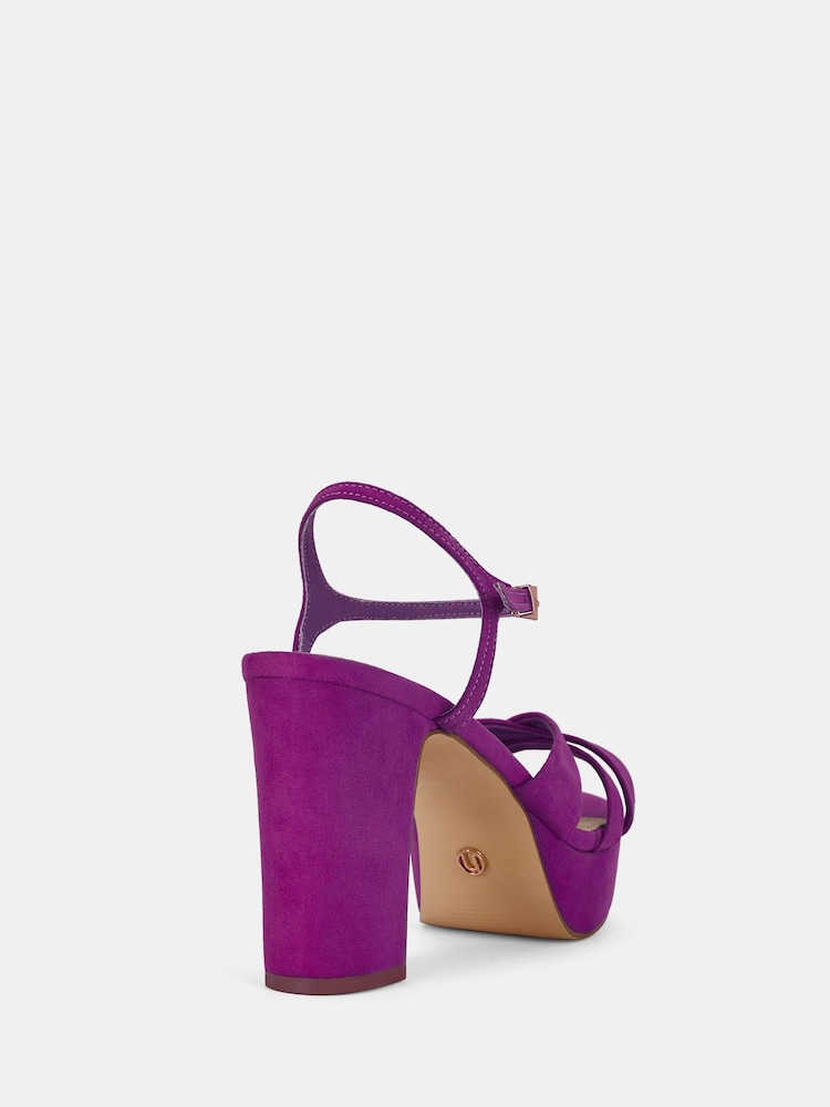 Novo Pink Luella Block Heel Platform Ankle Strap Sandal Heels - Image 4 of 4 Novo Pink Luella Block Heel Platform Ankle Strap Sandal Heels - Image 4 of 4