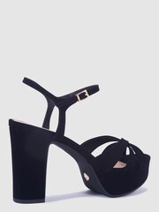 Novo Black Regular Fit Luella Block Heel Platform Ankle Strap Sandal Heels - Image 4 of 4