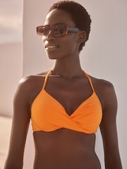 Orange Padded Wired Plunge Bikini Top - Image 1 of 6