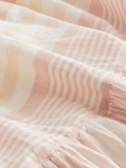 Rosa gestreift - Gestuftes Sommerkleid in Maxilänge mit Neckholder - Bild 8 von 8