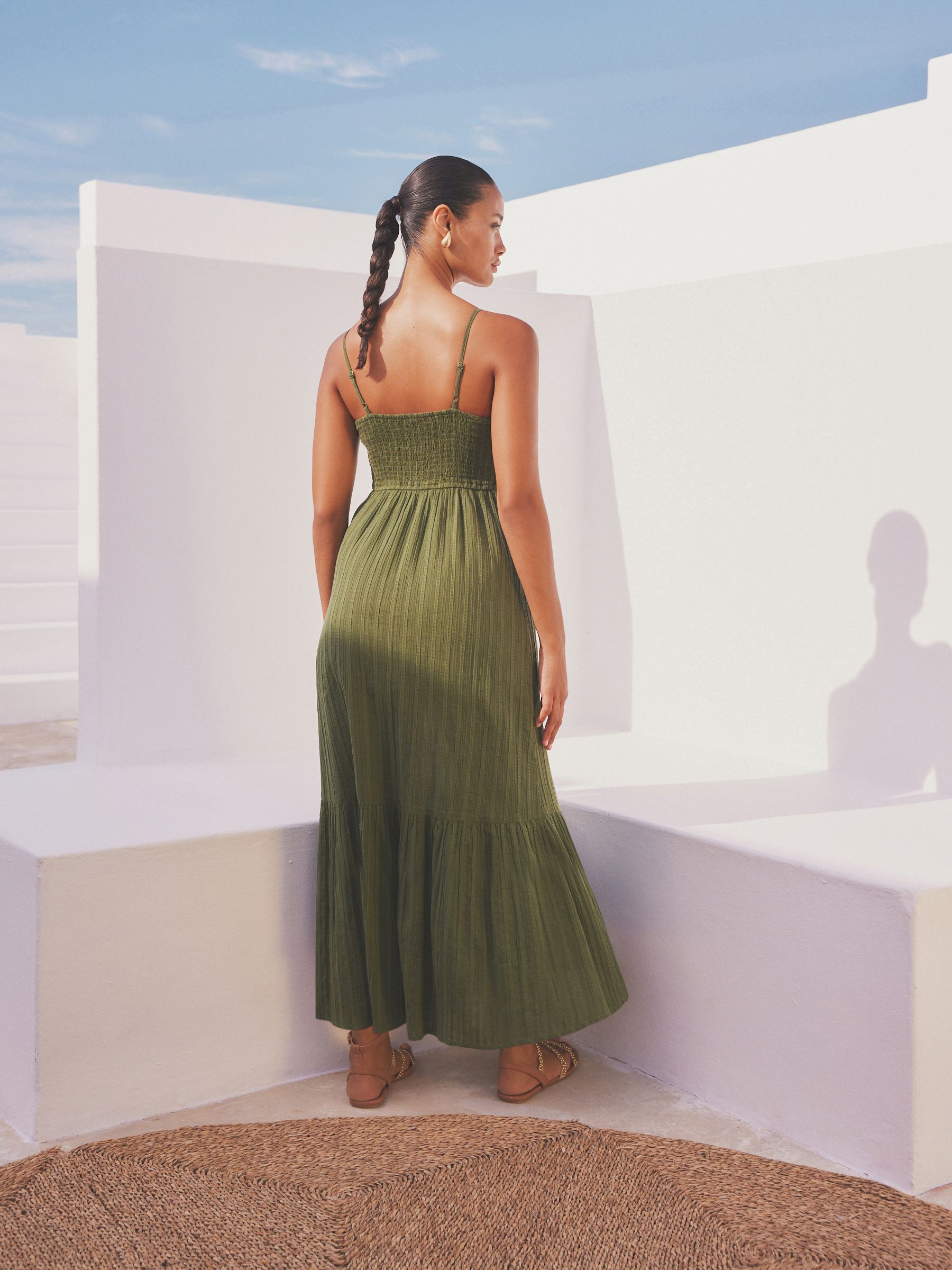 Buy Khaki Green Crochet Maxi Summer Dress from Next Luxembourg