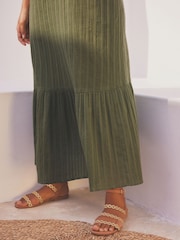 Khaki Green Crochet Maxi Summer Dress - Image 5 of 7