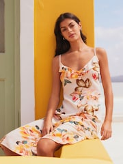 Floral Frill Midi Summer Dress - Image 3 of 8
