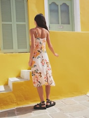 Floral Frill Midi Summer Dress - Image 4 of 8