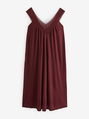 Berry Red Crochet Detail Jersey Summer Dress - Image 6 of 7