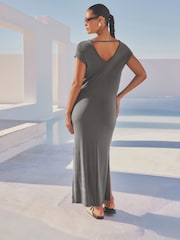 Grey Jersey Maxi Summer Dress - Image 2 of 6