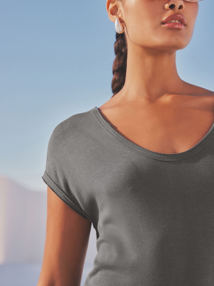 Grey Jersey Maxi Summer Dress - Image 3 of 6