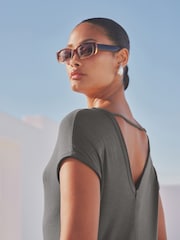 Grey Jersey Maxi Summer Dress - Image 4 of 6