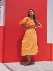 Orange One Shoulder Summer Dress - Image 1 of 6