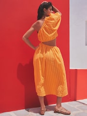 Orange One Shoulder Summer Dress - Image 2 of 6