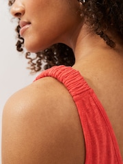 Red V-Neck Jersey Romper 100% Cotton Rich Playsuit - Image 4 of 6