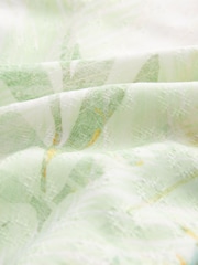 Cream/Green Tropical Off Shoulder Wide Leg Jumpsuit - Image 6 of 6