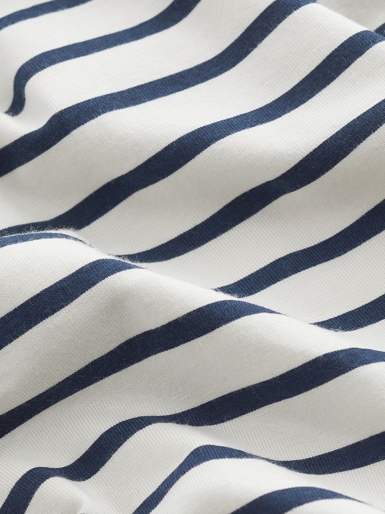 Cream/Navy Stripe Jersey V-Neck Playsuit - Image 8 of 8