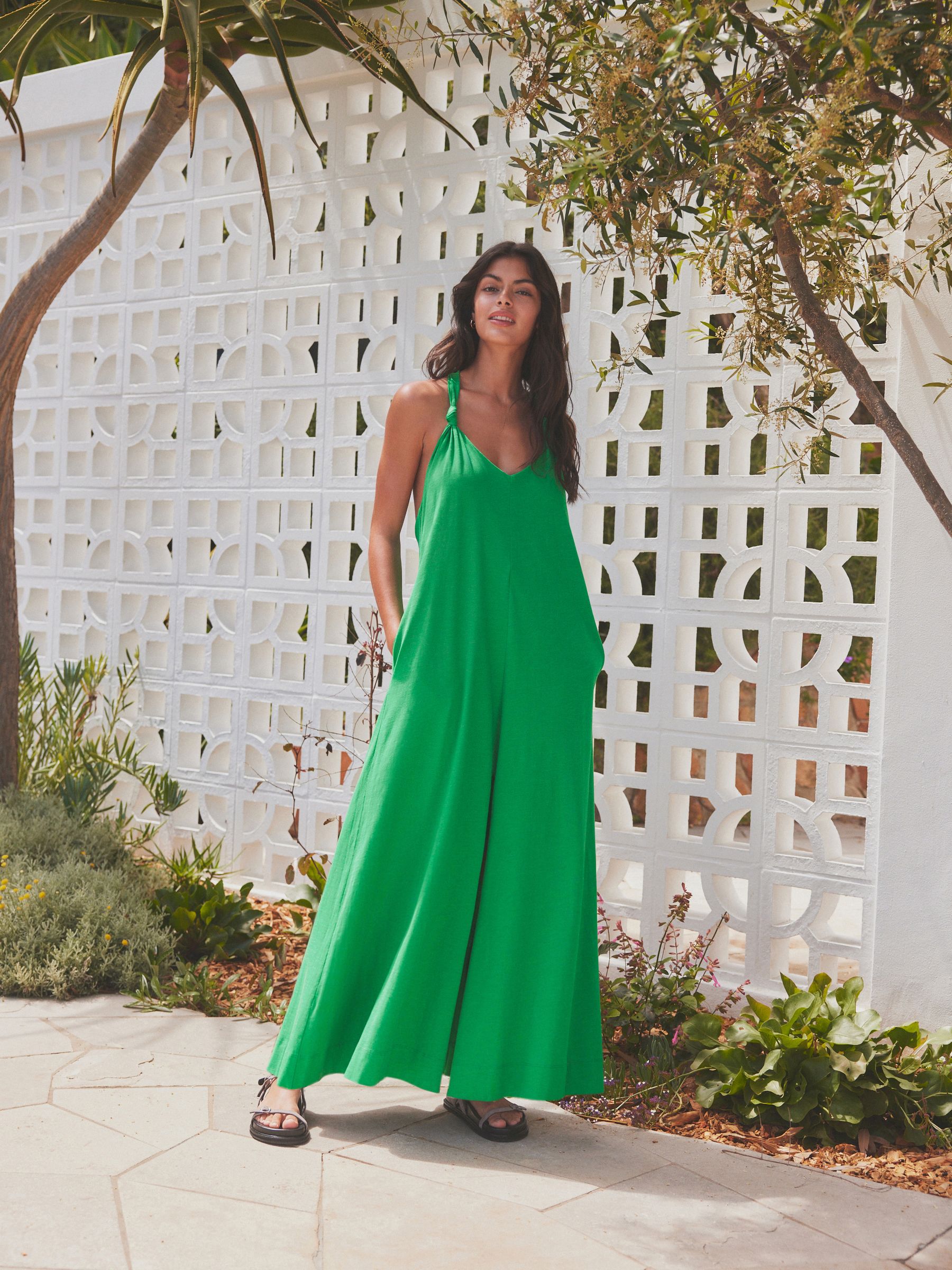 Buy Green 100% Cotton Knot Summer Maxi Dress from Next Luxembourg