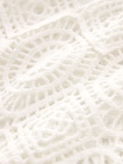White 100% Cotton Crochet Cover-Up - Image 6 of 7