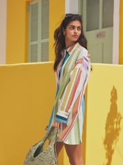 Multi Stripe Beach Shirt Cover-Up - Image 2 of 9