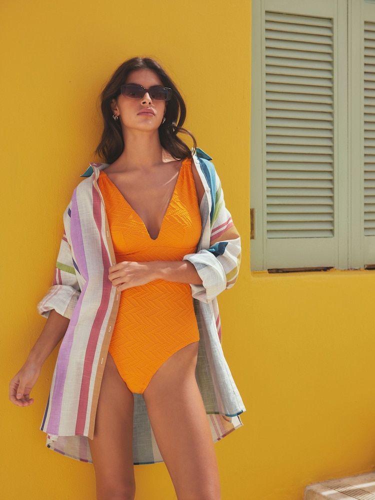 Multi Stripe Beach Shirt Cover-Up - Image 3 of 9