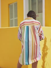 Multi Stripe Beach Shirt Cover-Up - Image 5 of 9