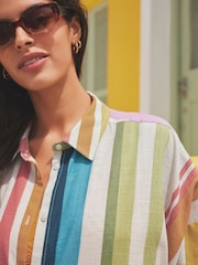 Multi Stripe Beach Shirt Cover-Up - Image 6 of 9