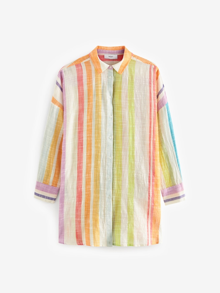 Multi Stripe Beach Shirt Cover-Up - Image 8 of 9