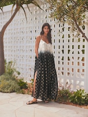 Monochrome Ombre Maxi Volume Summer Dress - Image 1 of 7