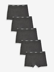 Charcoal Grey Sparkle Short Briefs 5 Pack (2-16yrs) - Image 1 of 4