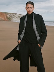 Reiss Grey Luella Relaxed Fit Textured Double Breasted Suit Blazer - Image 4 of 7