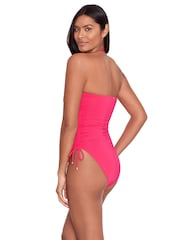 Lauren Ralph Lauren Pink Beach Club Solids Ruched Strapless Swimsuit - Image 4 of 5