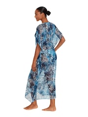 Lauren Ralph Lauren Indigo Patchwork Midi Kaftan - Image 3 of 4