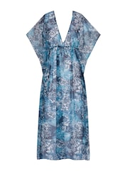 Lauren Ralph Lauren Indigo Patchwork Midi Kaftan - Image 4 of 4