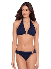 Lauren Ralph Lauren Crochet Rattan Ring Tie Back Halter Bikini Top - Image 1 of 5