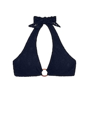 Lauren Ralph Lauren Crochet Rattan Ring Tie Back Halter Bikini Top - Image 5 of 5