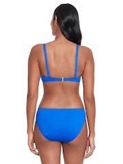 Lauren Ralph Lauren Blue Beach Club Solids Ring Front Halter Bikini Top - Image 2 of 5