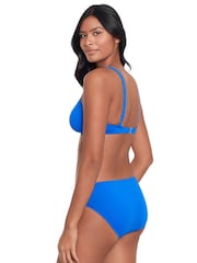 Lauren Ralph Lauren Blue Beach Club Solids Ring Front Halter Bikini Top - Image 3 of 5