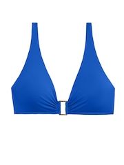 Lauren Ralph Lauren Blue Beach Club Solids Ring Front Halter Bikini Top - Image 5 of 5
