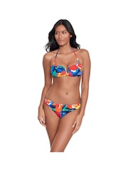 Lauren Ralph Lauren Blue Bold Abstract Floral V Wire Bandeau Bikini Top - Image 1 of 4