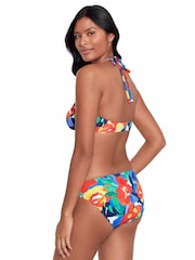 Lauren Ralph Lauren Blue Bold Abstract Floral V Wire Bandeau Bikini Top - Image 2 of 4