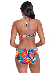 Lauren Ralph Lauren Blue Bold Abstract Floral V Wire Bandeau Bikini Top - Image 3 of 4