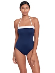 Lauren Ralph Lauren Blue Bel Air Modern Bandeau Swimsuit - Image 3 of 5