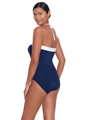 Lauren Ralph Lauren Blue Bel Air Modern Bandeau Swimsuit - Image 4 of 5