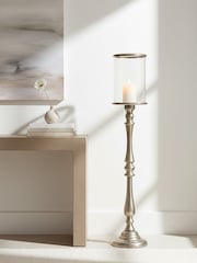 Interiors by Premier Silver Kensington Townhouse Large Nickel Candle Holder - Image 2 of 2