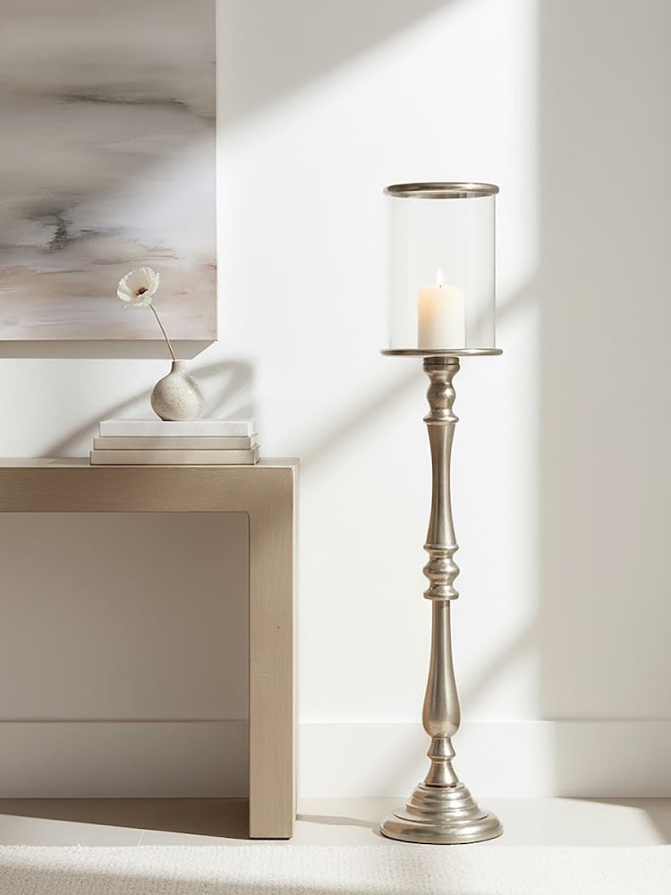 Interiors by Premier Silver Kensington Townhouse Large Nickel Candle Holder - Image 2 of 2