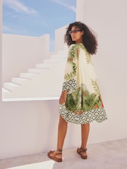 Green Tropical Longline Kimono Cover-Up - Image 2 of 6